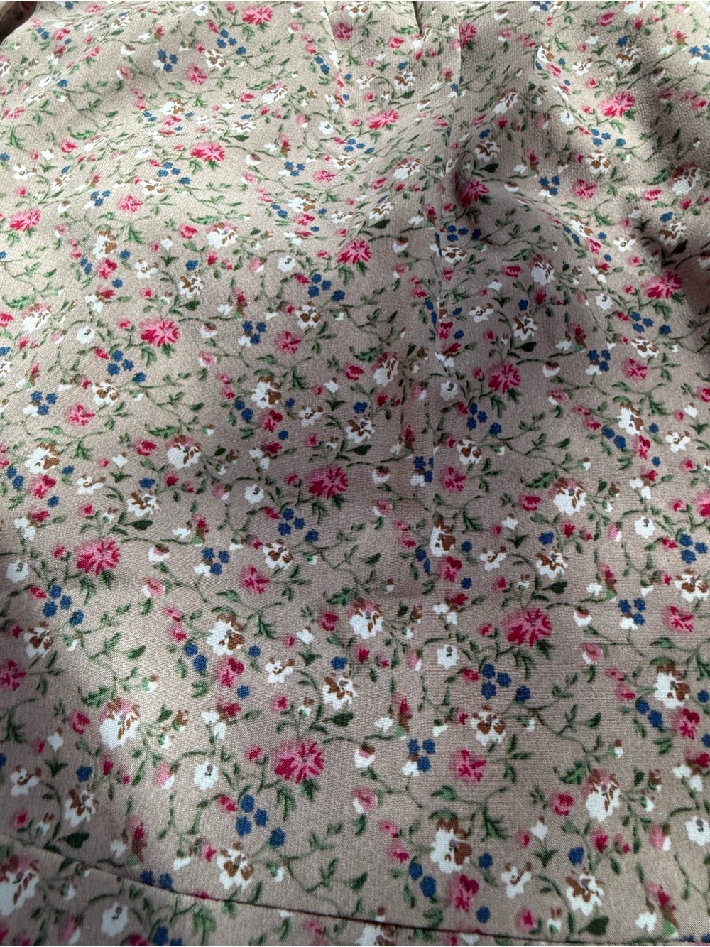 Mable Ditsy Floral Drawstring Mini Skirt in Beige and Pink size small - Picture 7 of 9